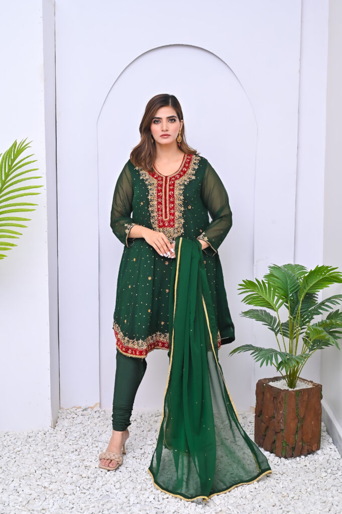 3 Piece A-line Green Women's Dress